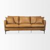 Lake Como 85.8W Tan Leather Three Seater Sofa, Sofas & Sectional by Mercana, 85.83" length x 36.61" width x 32.28" height thumbnail 6