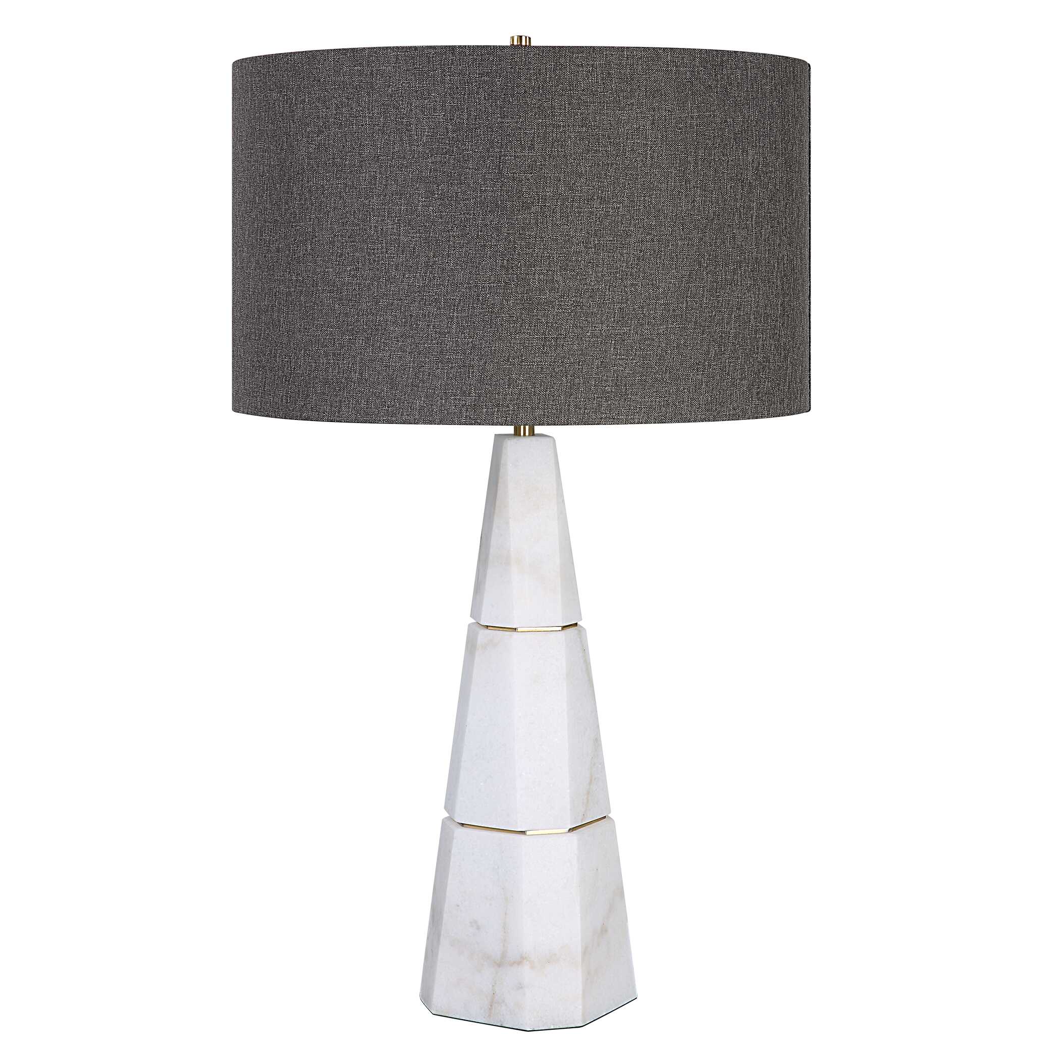Citadel White Marble Table Lamp, by Uttermost, 17" width x 28.75" height x 17" depth View 5