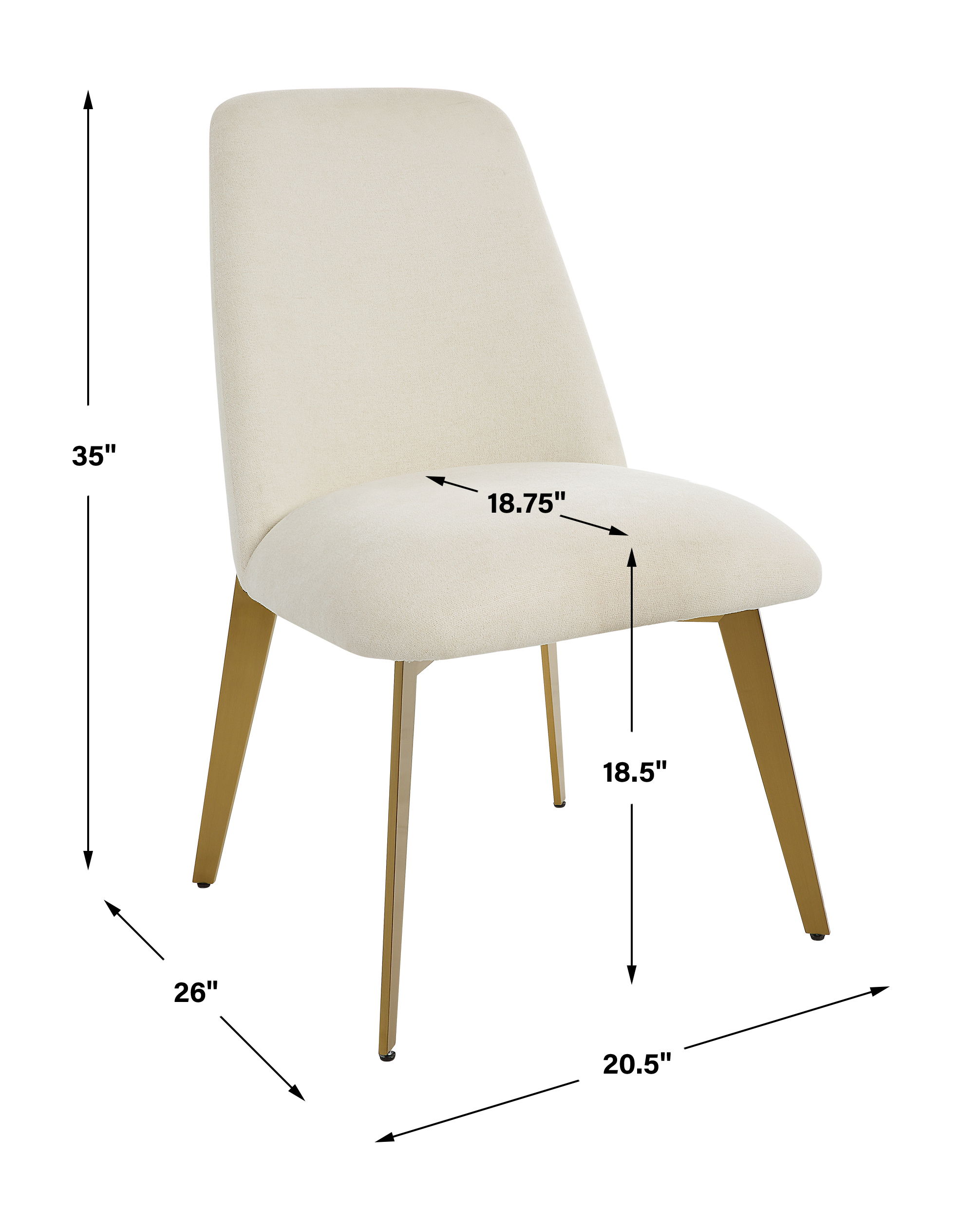 Vantage Off White Fabric Dining Chair large image 