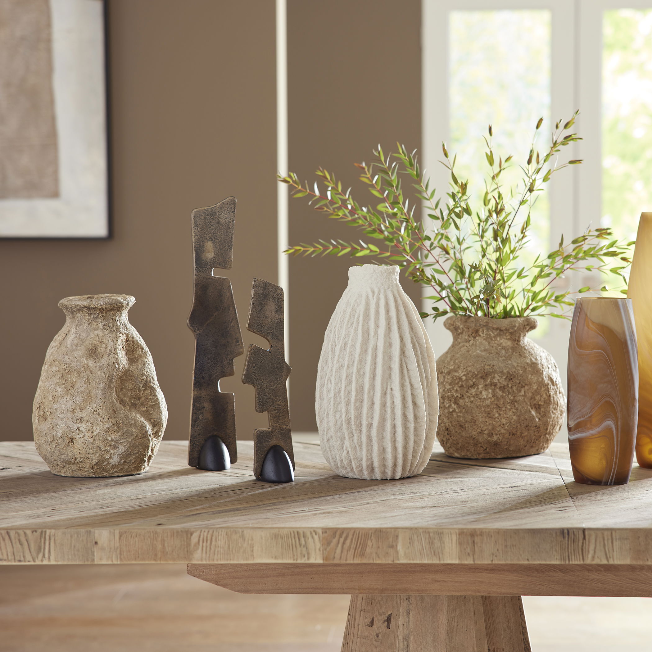 Ancient Echos Vases Set/2, Decorative by Uttermost, 8" width x 11.5" height x 8" depth View 2