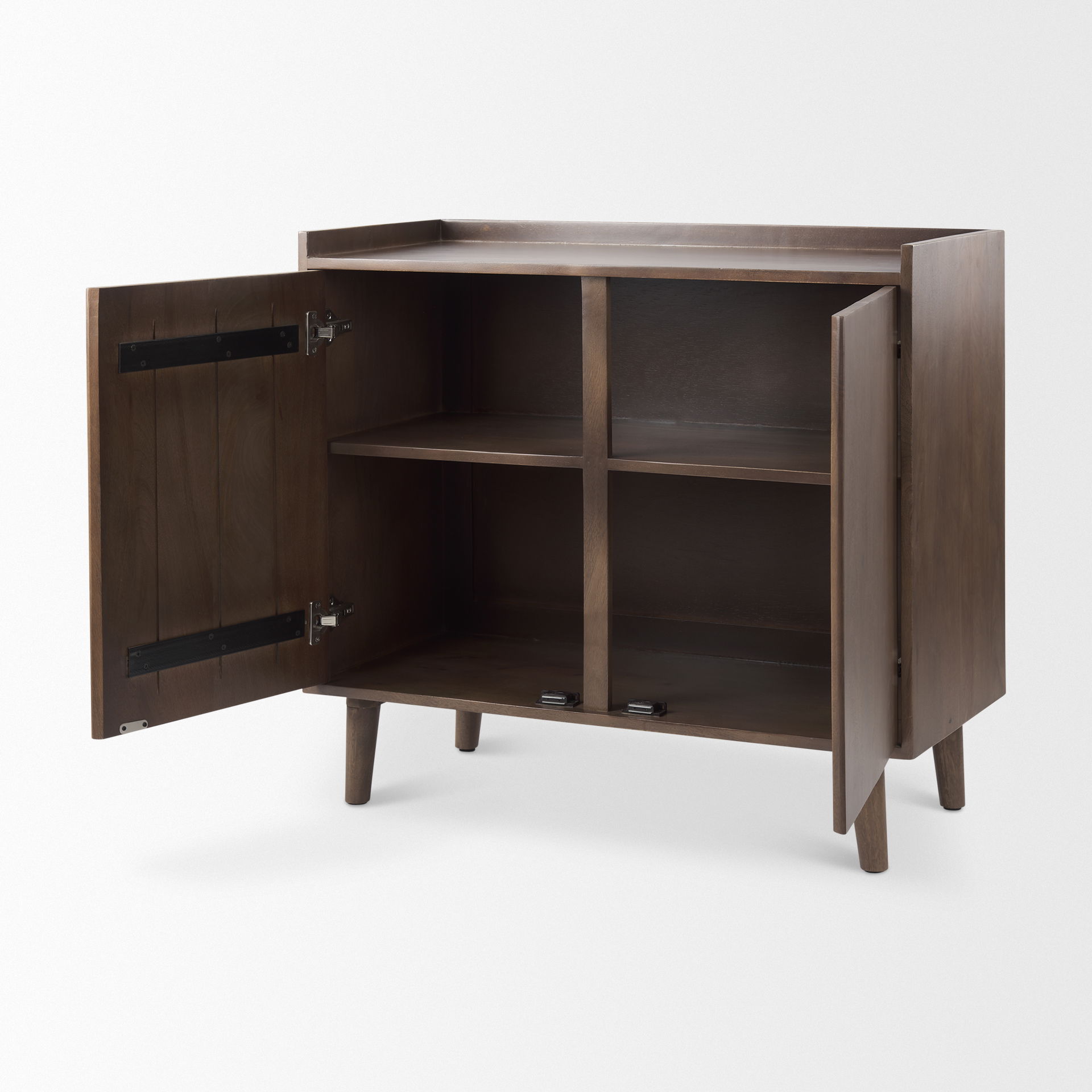 Lillie  Medium Brown Wood 2 Door Tray Top Accent Cabinet, Cabinets & Chest by Mercana, 36" length x 16" width x 32" height View 8