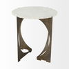 Reinhold II 21L x 21W x 21H Round Live-Edge Marble Top and Gold Metal Base Side/End Table thumbnail 5