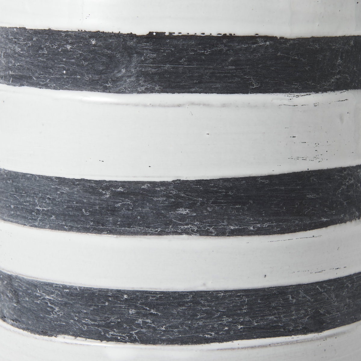 Harmon II  Large White with Charcoal Stripes Ceramic Jug, Decorative Jar by Mercana, 6" length x 7.87" width x 9.06" height View 9