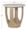 Tatli Stone Top Side Table, Furniture by Uttermost, 24" width x 24.4" height x 24" depth thumbnail 3