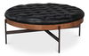 Corbet Cocktail Ottoman Onyx Black Lthr, Coffee Table by Sarreid, 39" length x 39" width x 16" height thumbnail 8
