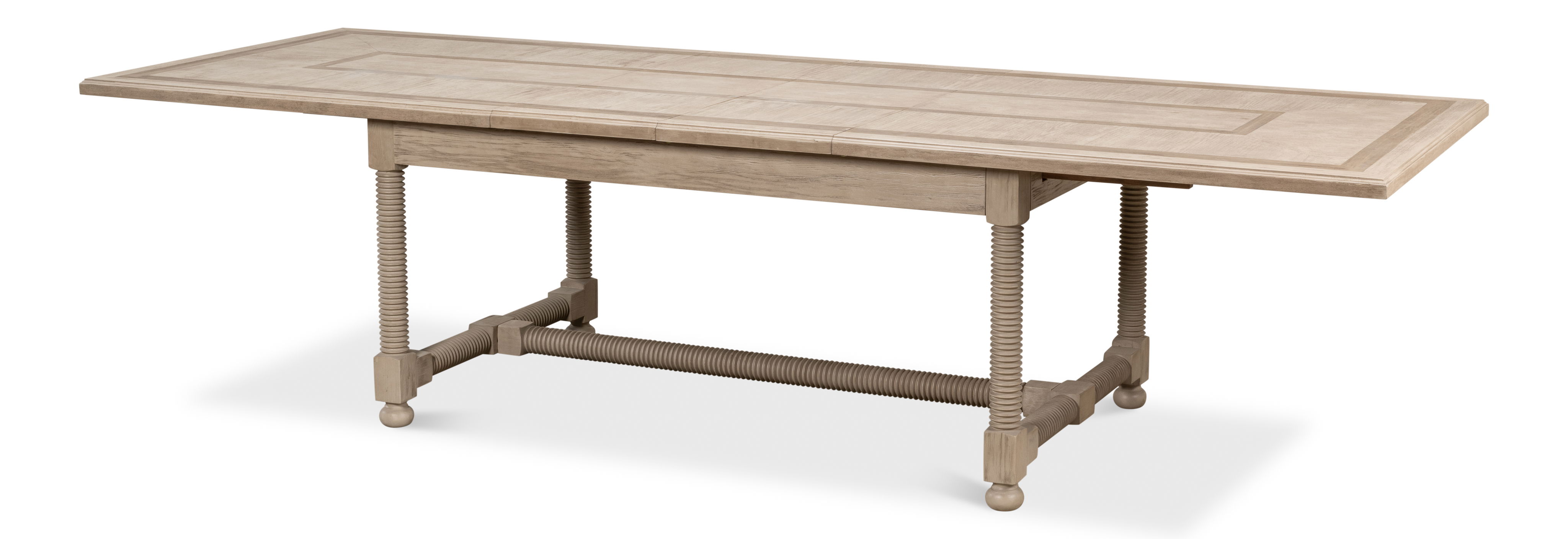 Jurow Equestrian Dining Table, Barn Grey, by Sarreid, 88" length x 42" width x 30" height View 11