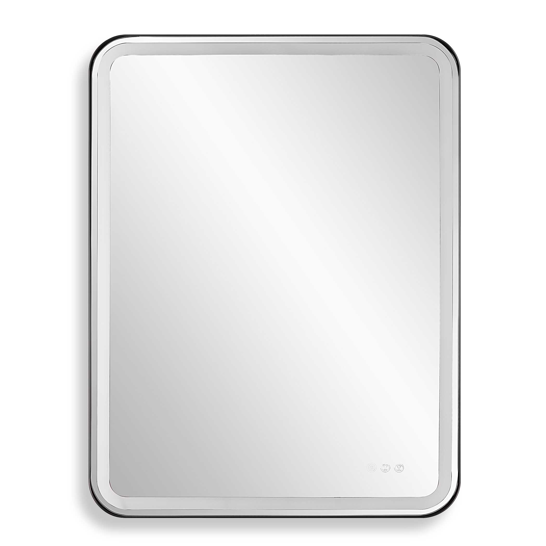 Crofton Lighted Nickel Vanity Mirror large image 