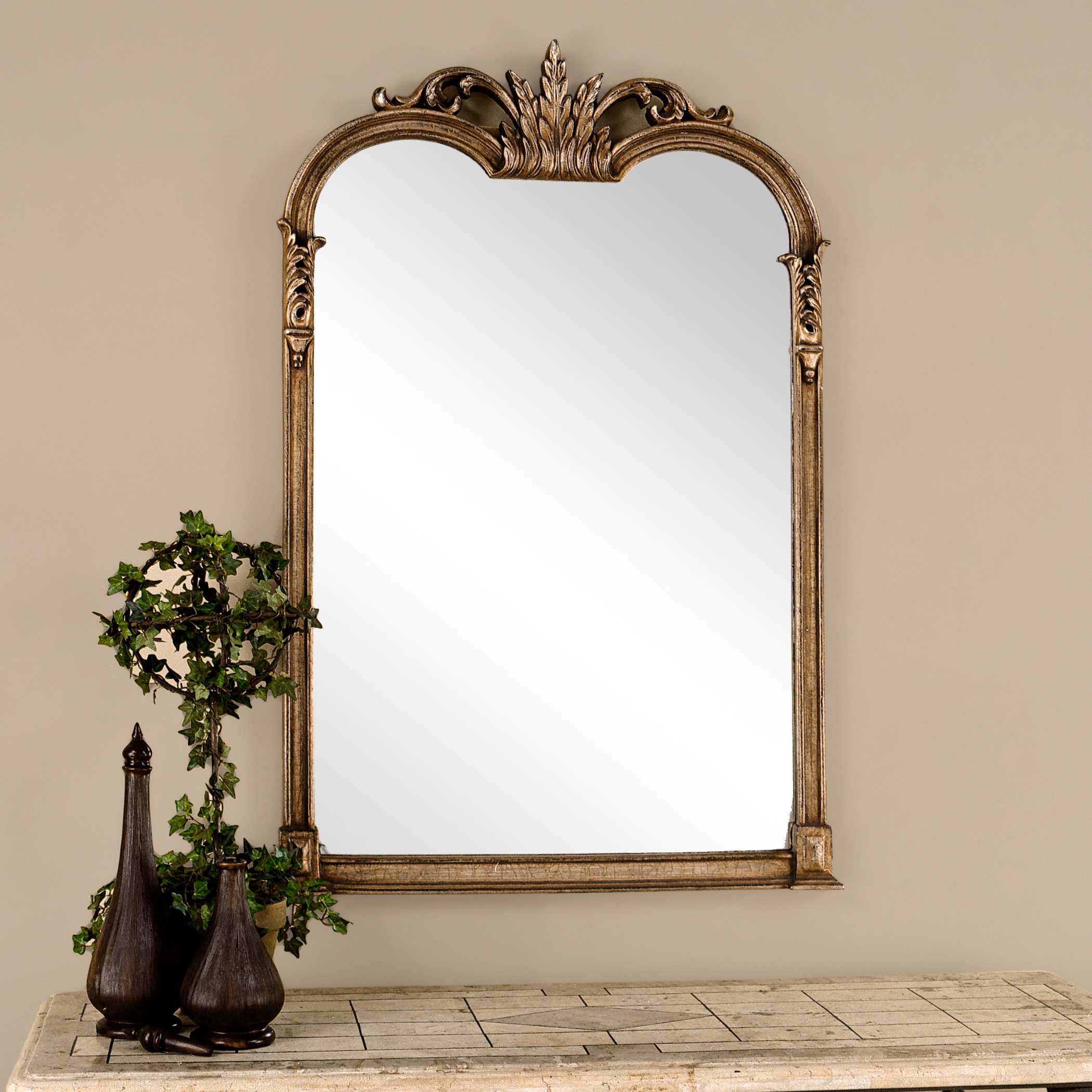 Jacqueline Vanity Mirror, by Uttermost, 27.5" width x 42.5" height x 1.5" depth View 2