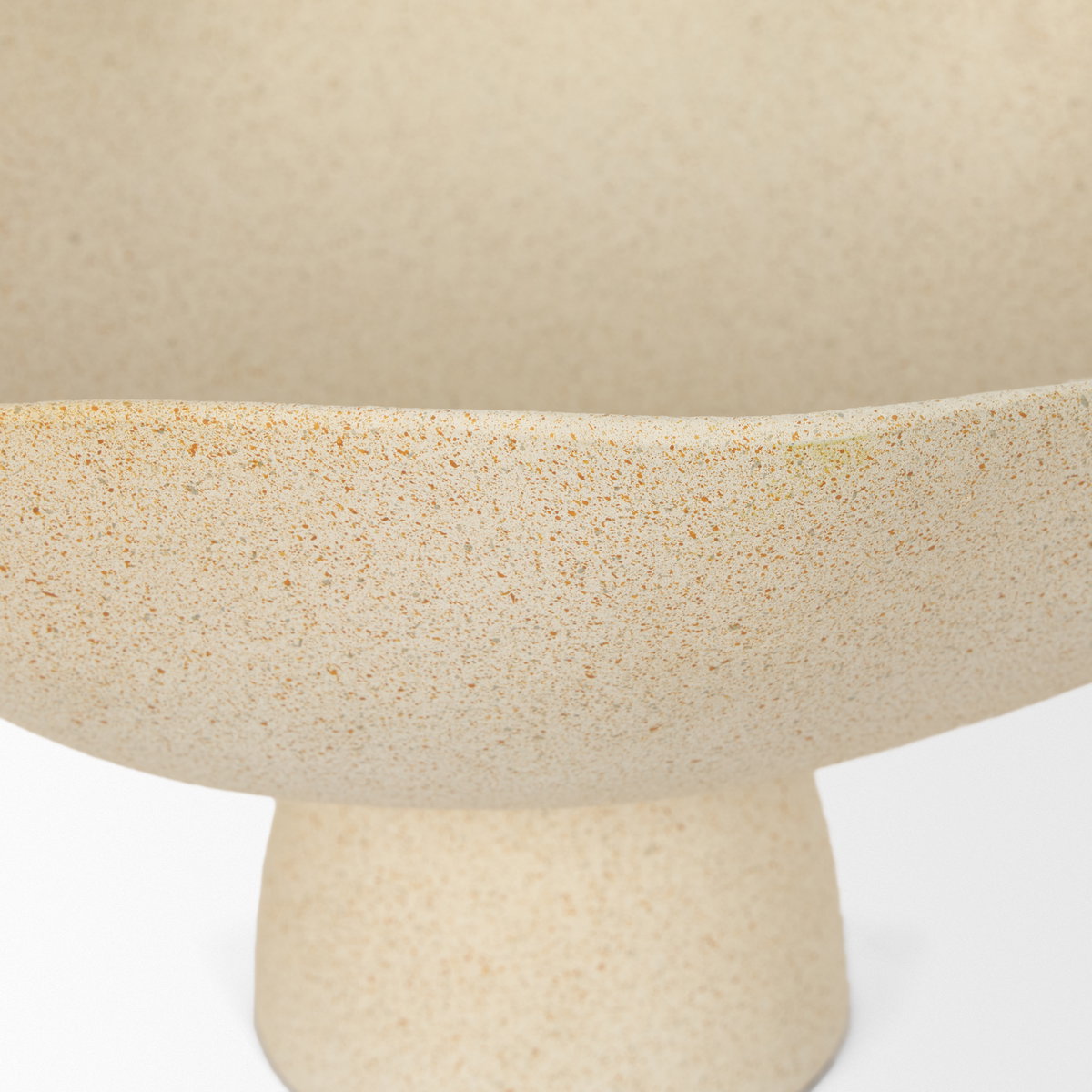 Radka Beige Textured Large Metal Decorative Bowl, by Mercana, 19.69" length x 15.75" width x 8.25" height View 7