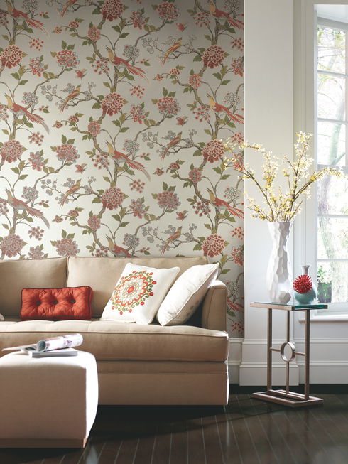 Fanciful Silver & Blue Wallpaper