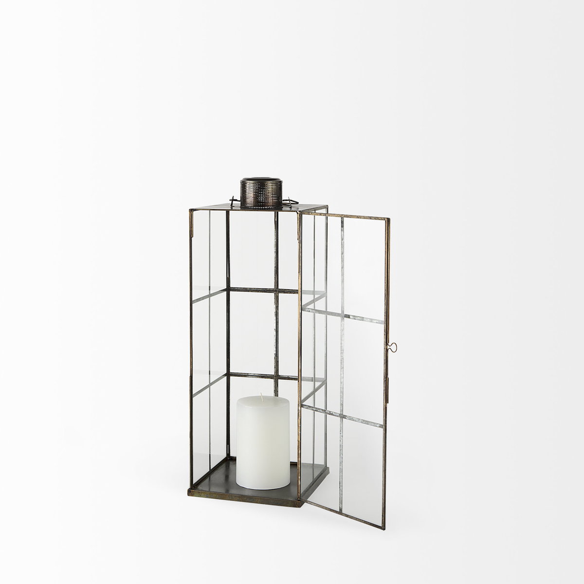 Grimwig (Medium) 8L x 8W x 23H LANTERN with SHEET BASE WITHOUT BEVEL, Lighting by Mercana, 8.27" length x 8.27" width x 22.83" height View 9