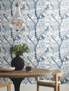 Peacock Block Print Blue Wallpaper thumbnail 2