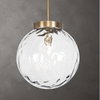 Gaia 1 Light Watered Glass Pendant, Mini Light Pendant by Uttermost, 14.75" width x 15.5" height x 14.75" diameter x 14.75" depth thumbnail 2