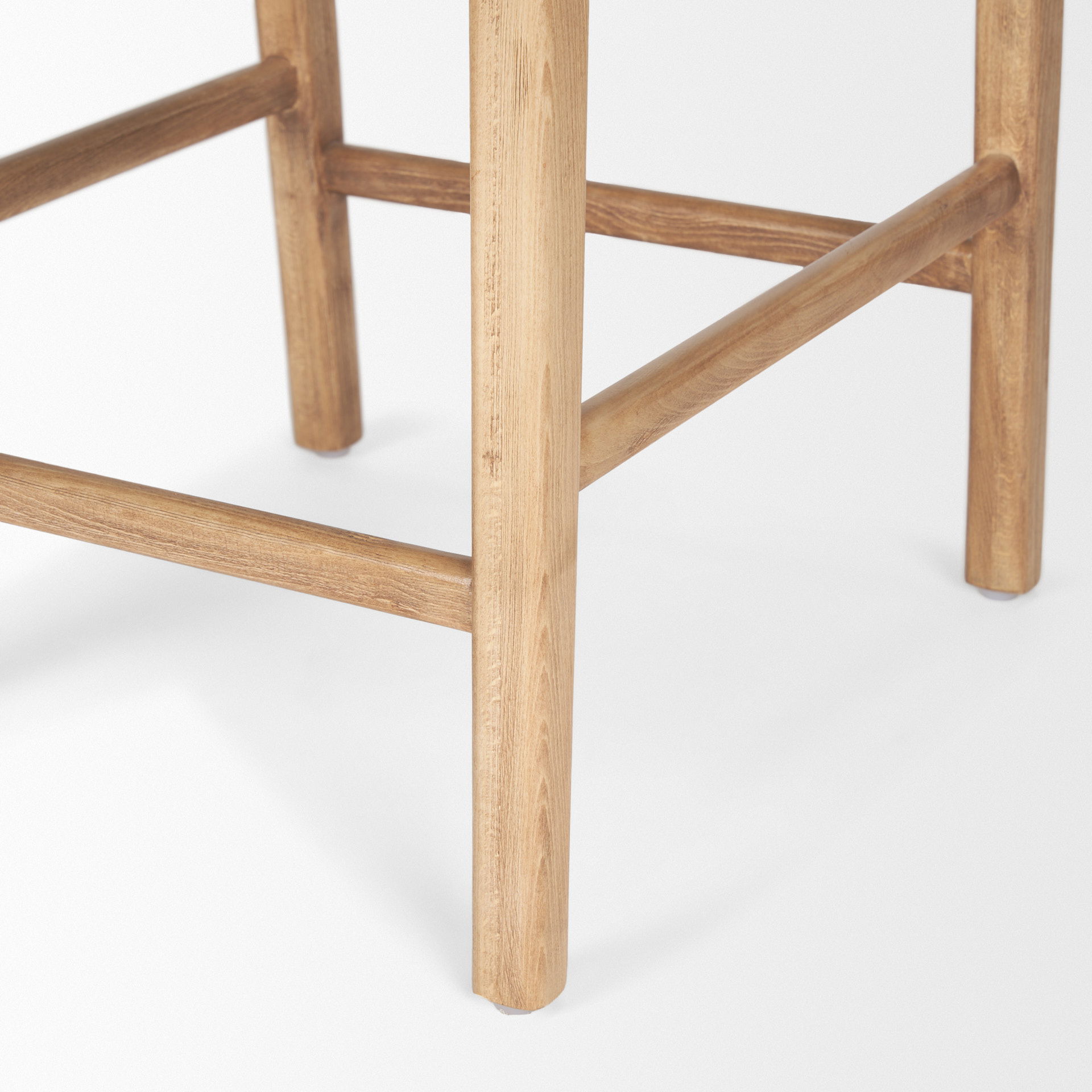 Shane Brown Wood with Woven Brown Leather Counter Stool large image 