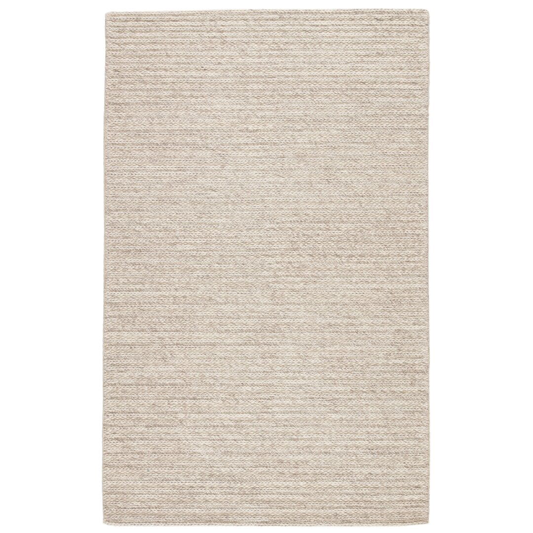 Grams Handmade Solid Cream/ Light Gray Area Rug large image 