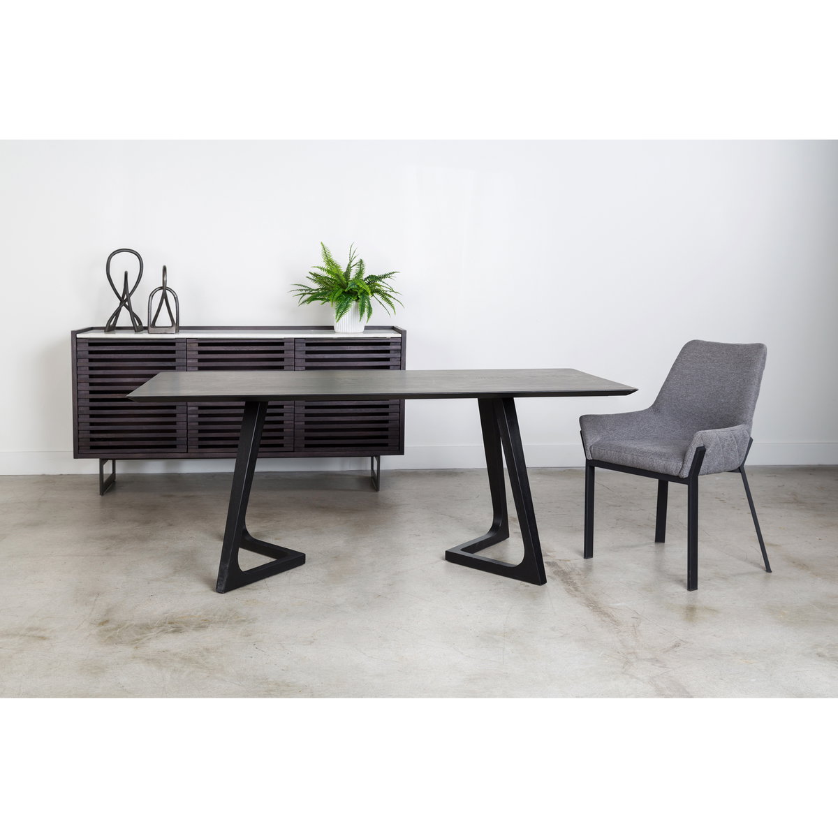 Lloyd Dining Chair Dark Grey - Set Of Two, by Moe's Home, 22" width x 34" height x 23" depth View 7