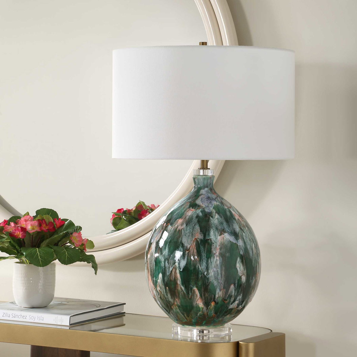 Mihaela Drip Glaze Table Lamp, by Uttermost, 17" width x 27" height x 17" depth View 3