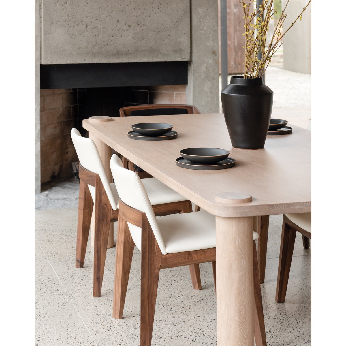 Deco Dining Chair Cream White Pvc - Set Of Two, by Moe's Home, 21" width x 31" height x 21" depth View 10