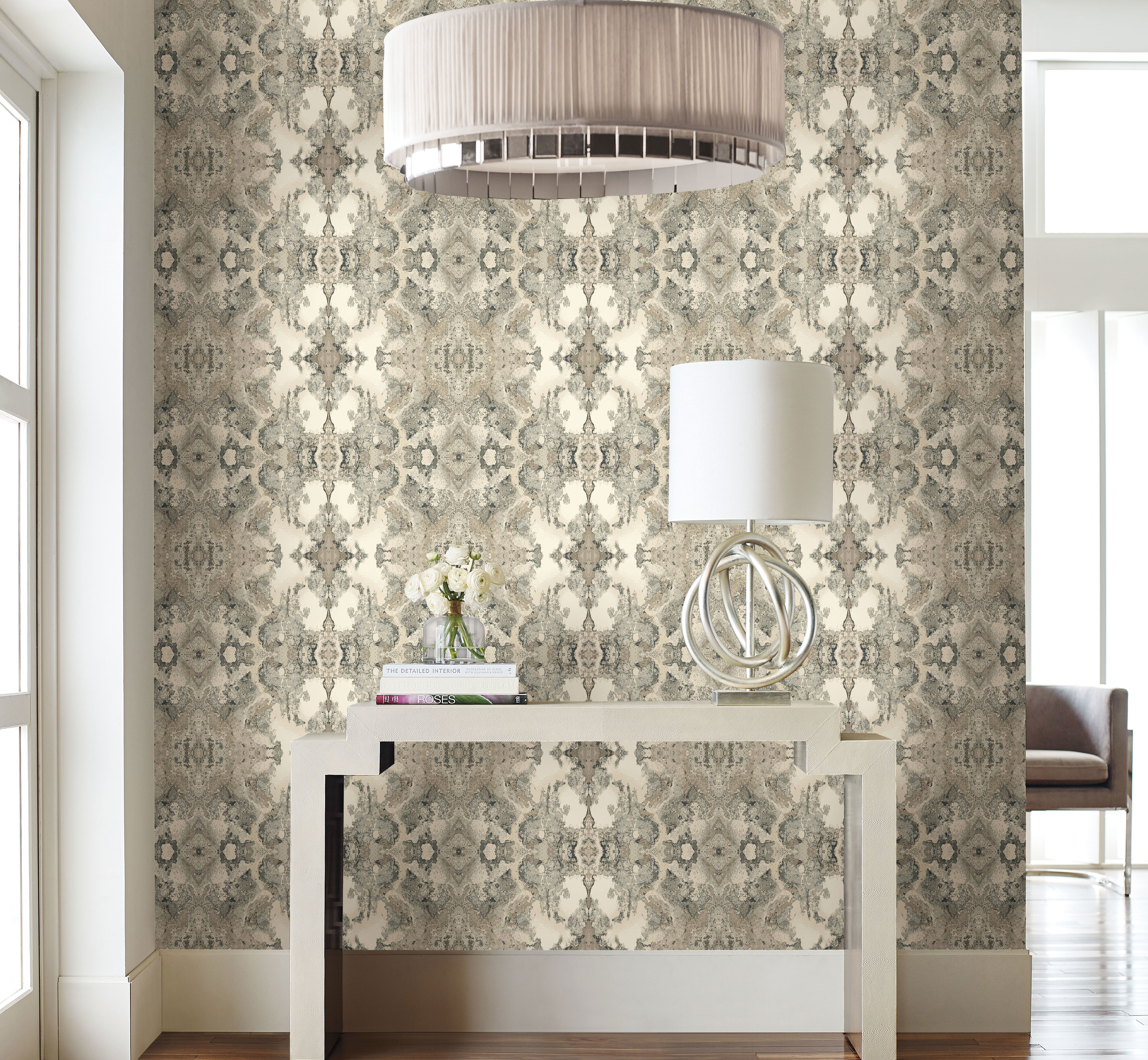 Inner Beauty Grey Peel & Stick Wallpaper, by York Wall, 20' length x 2'3" width x 0.02" depth View 2