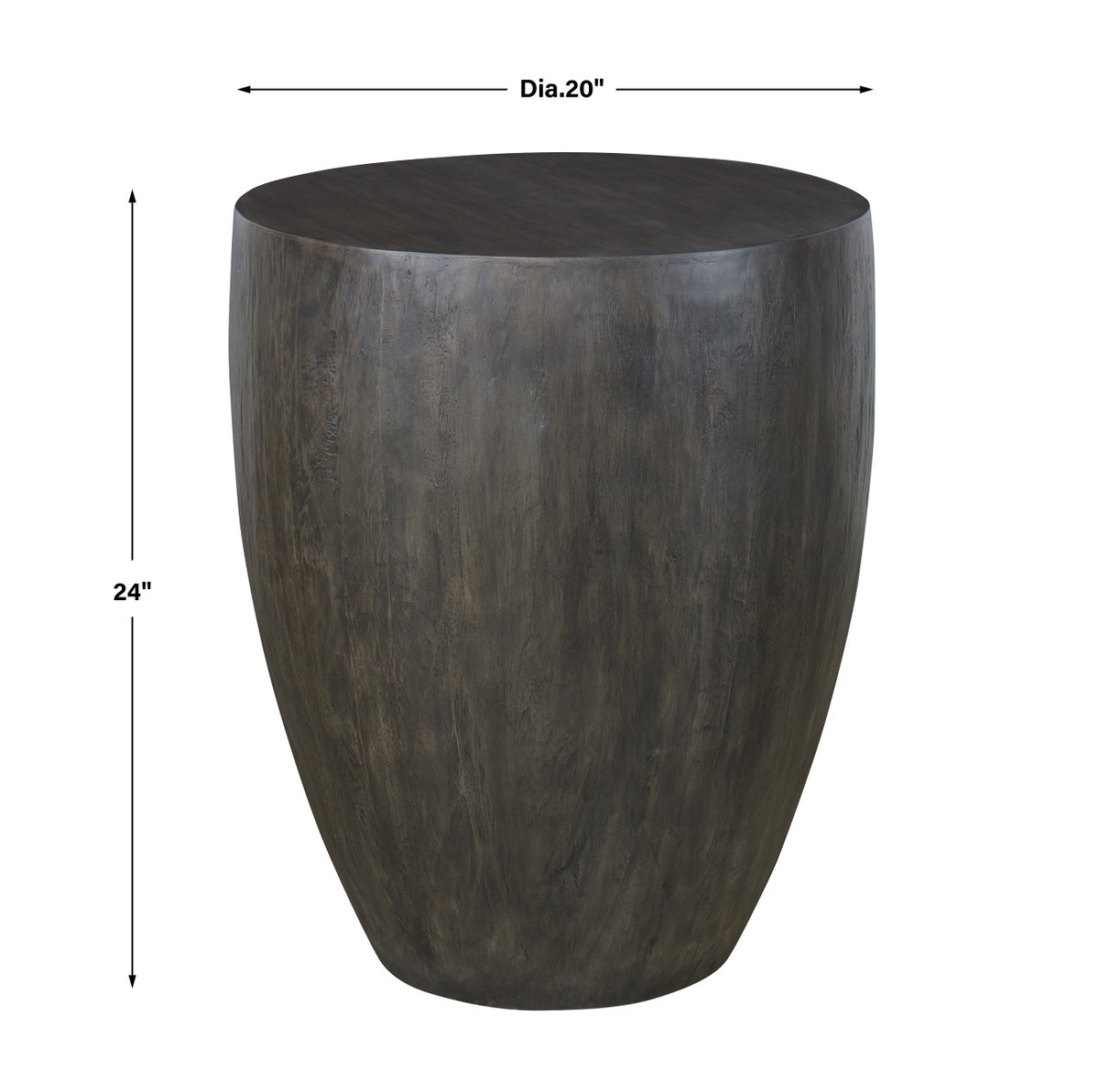 Lark Minimalist Wooden End Table, Side & End Table by Uttermost, 20" width x 24" height x 20" depth View 3