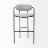 Parker Low Back 30.25in Seat Bar Stool | Gray Fabric with Black Metal, Counter & Bar Stool by Mercana, 19" length x 19.75" width x 40" height thumbnail 4