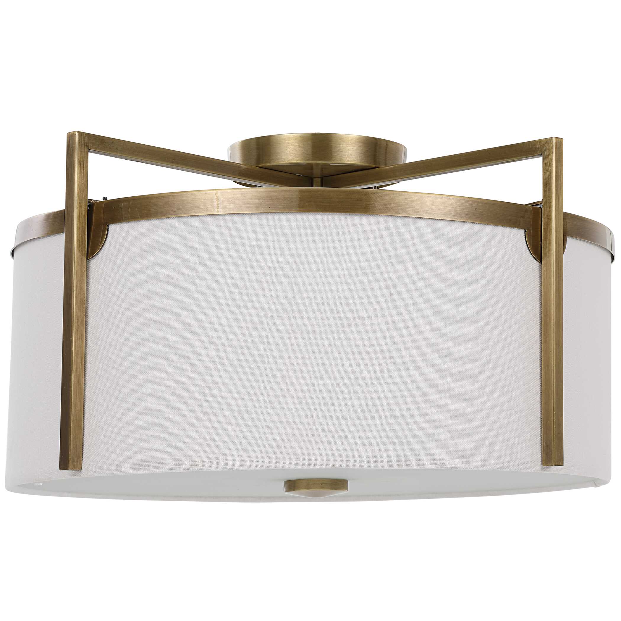 Colfax Brass 3 Light Semi Flush, Ceiling Light by Uttermost, 21" width x 11.25" height x 21" diameter x 21" depth View 3
