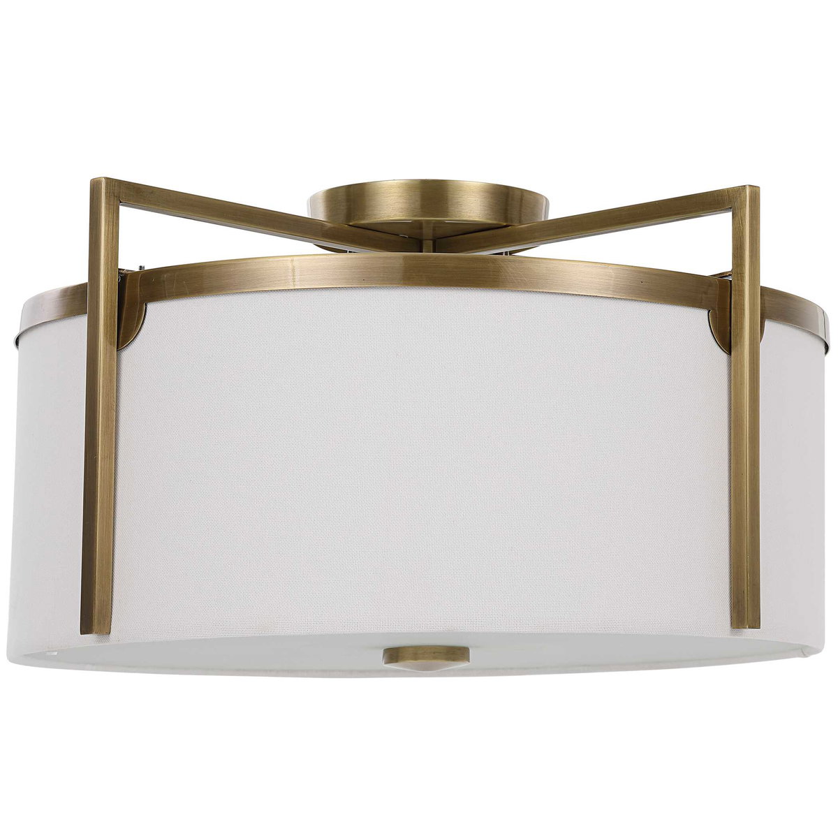 Colfax Brass 3 Light Semi Flush, by Uttermost, 1'9" width x 11.25" height x 1'9" diameter x 1'9" depth View 3