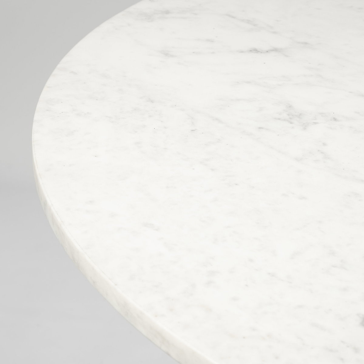 Tanner II 48' Round White Marble Top Black Metal Base Dining Table, by Mercana, 48" length x 48" width x 30" height View 6