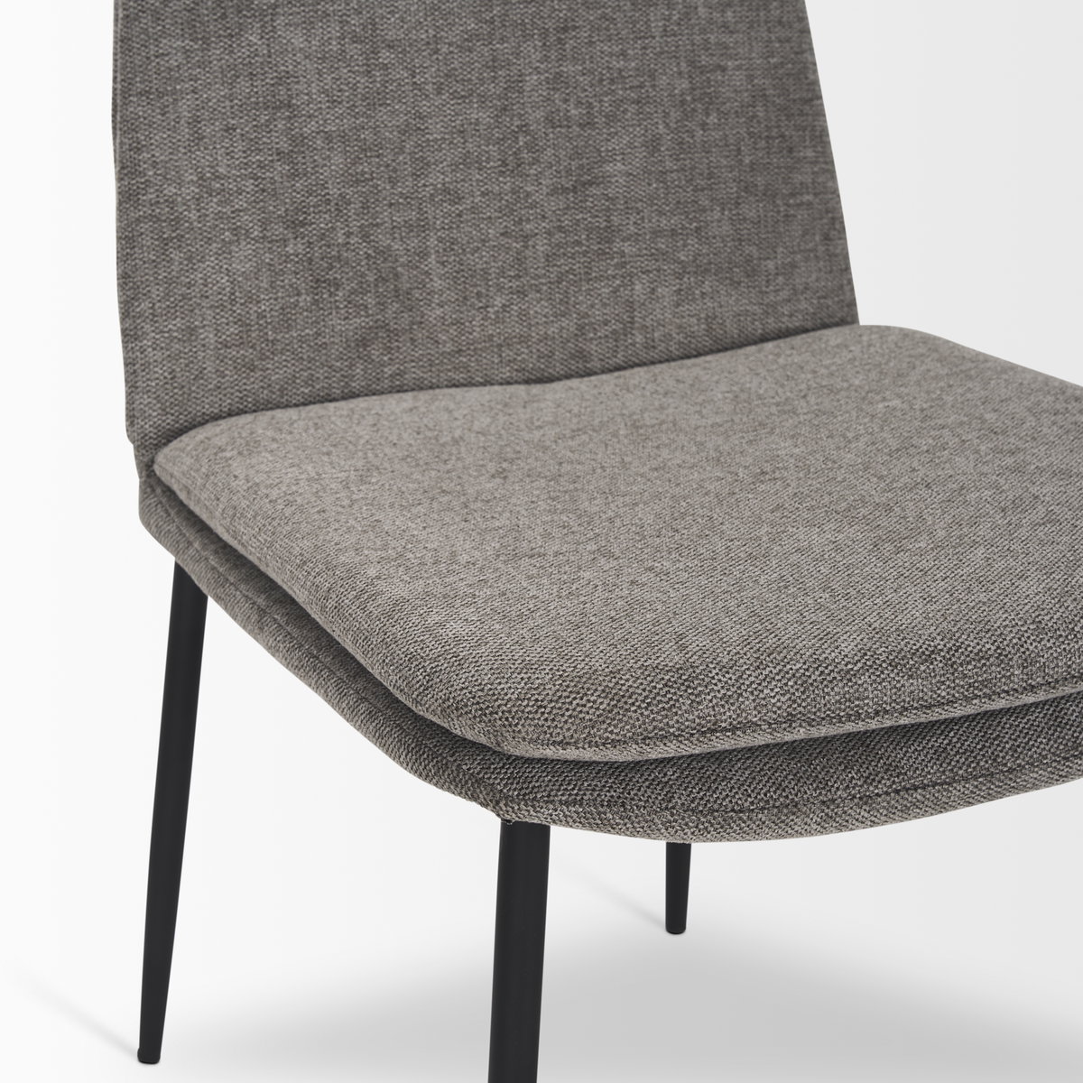 Eve Curved Back Dining Side Chair | Gray Fabric with Black Metal, Dining Chair by Mercana, 24.5" length x 19.5" width x 33.5" height View 13