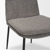 Eve Dining Chair with Gray Fabric & Matte Black Metal, by Mercana, 24.5" length x 19.5" width x 33.5" height thumbnail 11