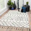 Geometric Wool/Silk Ivory/Black Area Rug thumbnail 4