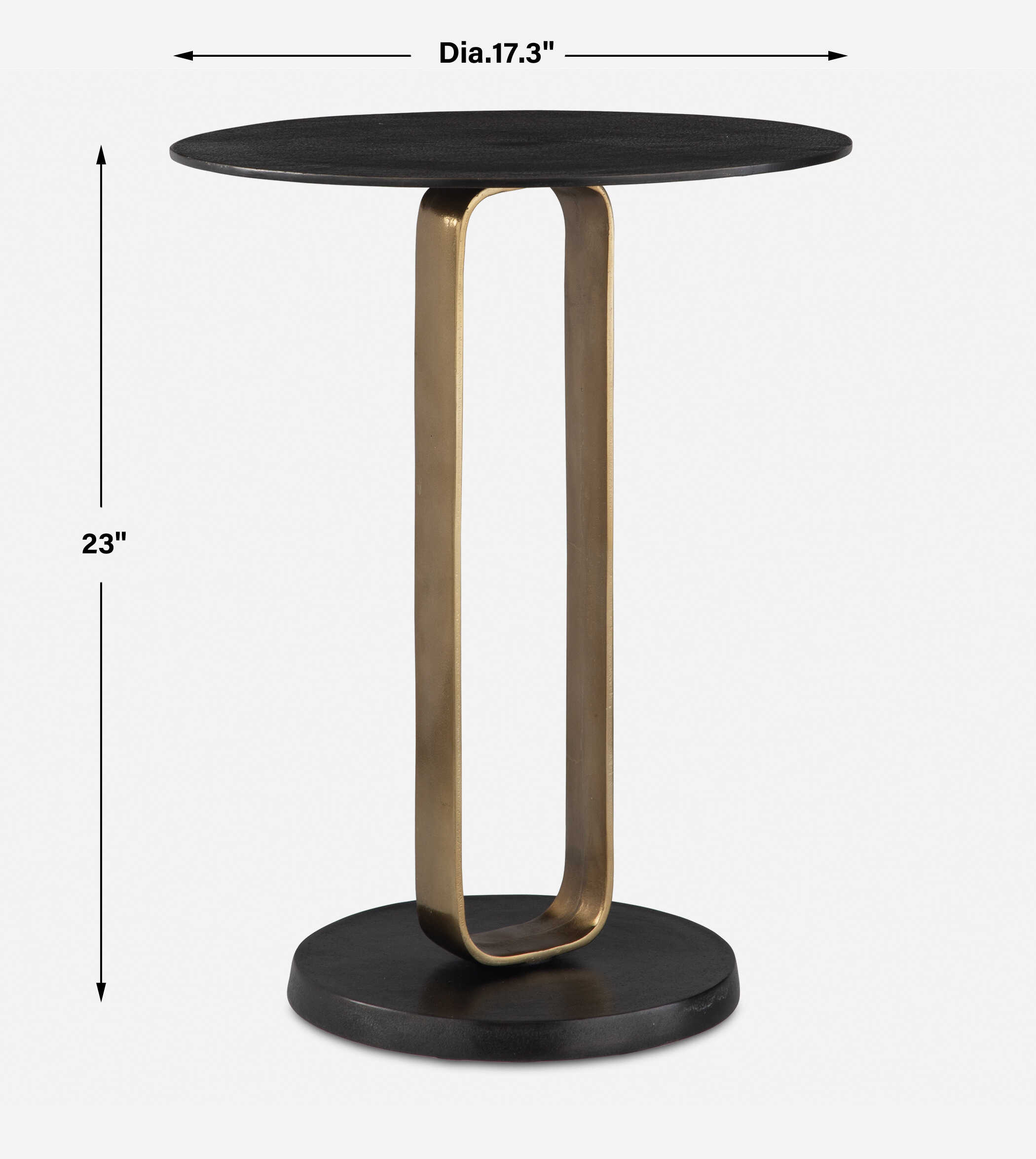 Aperture Brass Accent Table, Furniture by Uttermost, 17.3" width x 23" height x 17.3" depth View 3
