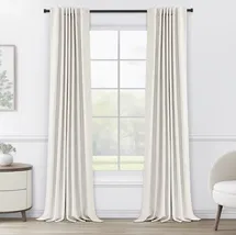 Online Designer Dining Room Graciella Thermal Insulated Faux Linen Textured 100% Blackout Curtains for Bedroom Living Room Back Tab/Rod Pocket (Set of 2)