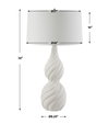 Twisted Swirl White Table Lamp, by Uttermost, 1'6" width x 2'8" height x 1'6" depth thumbnail 3