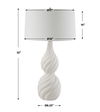 Twisted Swirl White Table Lamp, by Uttermost, 18" width x 32" height x 18" depth thumbnail 3