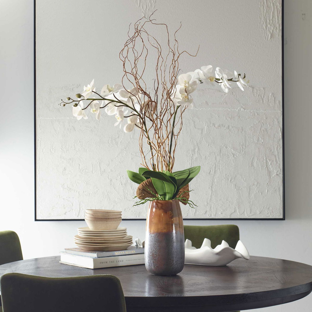 Earthbound Orchid With Vase, Artificial Plants & Flower by Uttermost, 32" width x 44" height x 12" depth View 3