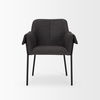 Brently Dining Chair with Gray Fabric & Matte Black Metal Legs, by Mercana, 24.5" length x 29.5" width x 32.5" height thumbnail 5