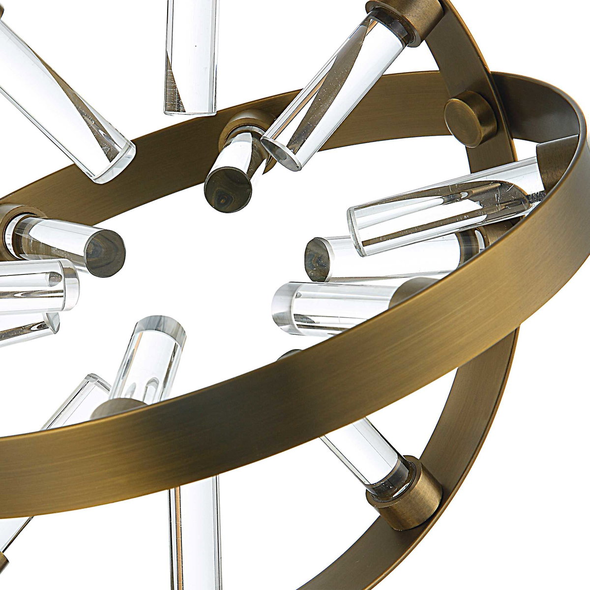 Realm Spherical Brass Sculptures Set Of 2, Decorative by Uttermost, 10.62" width x 21.5" height x 4.75" depth View 4