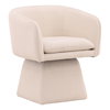 Jonie Swivel Chair Cream, Dining Chair by Dovetail, 25.25" width x 29.25" height x 23" depth thumbnail 1