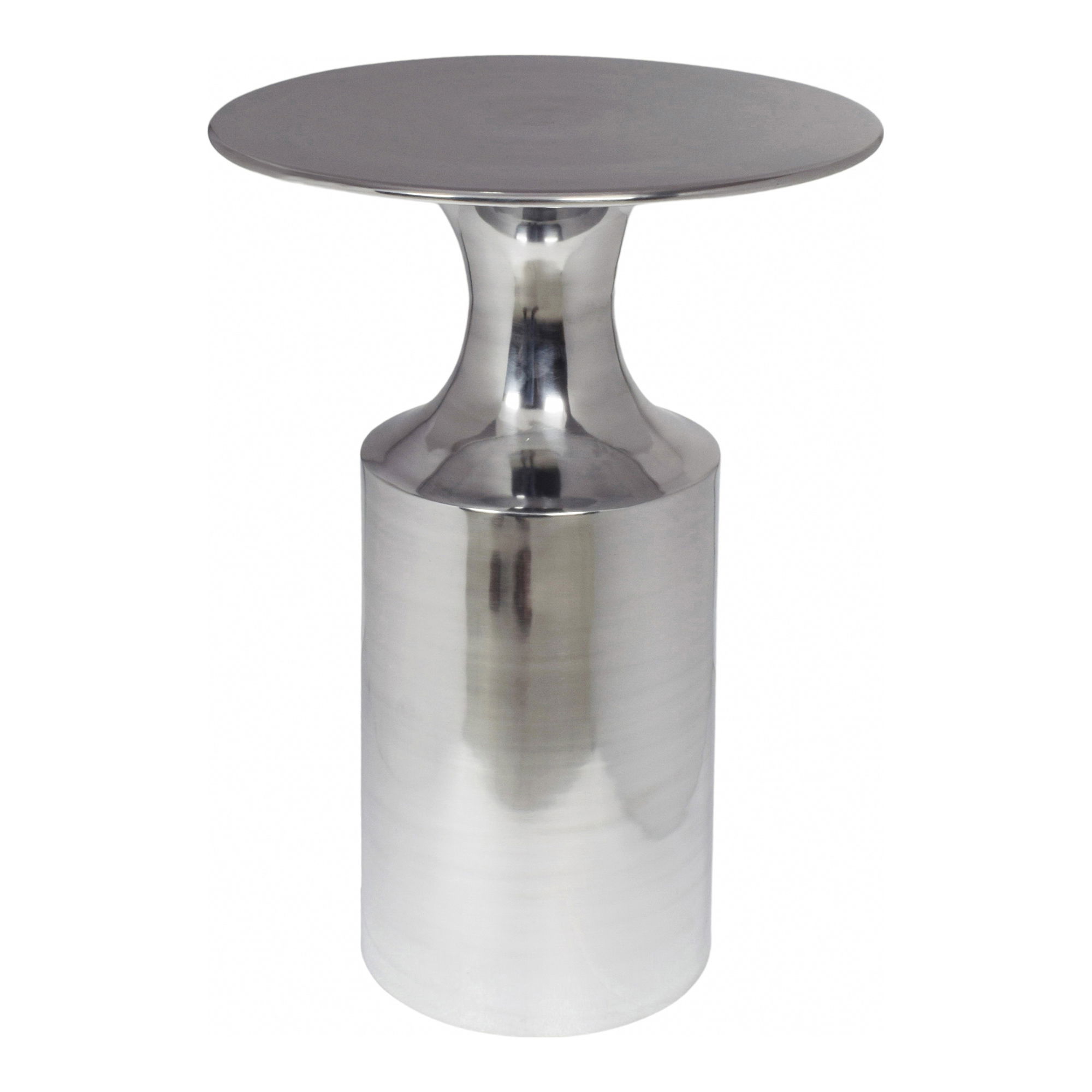 Rassa Accent Table Polished Silver, Side & End Table by Moe's Home, 14.5" width x 21" height x 14.5" depth View 2