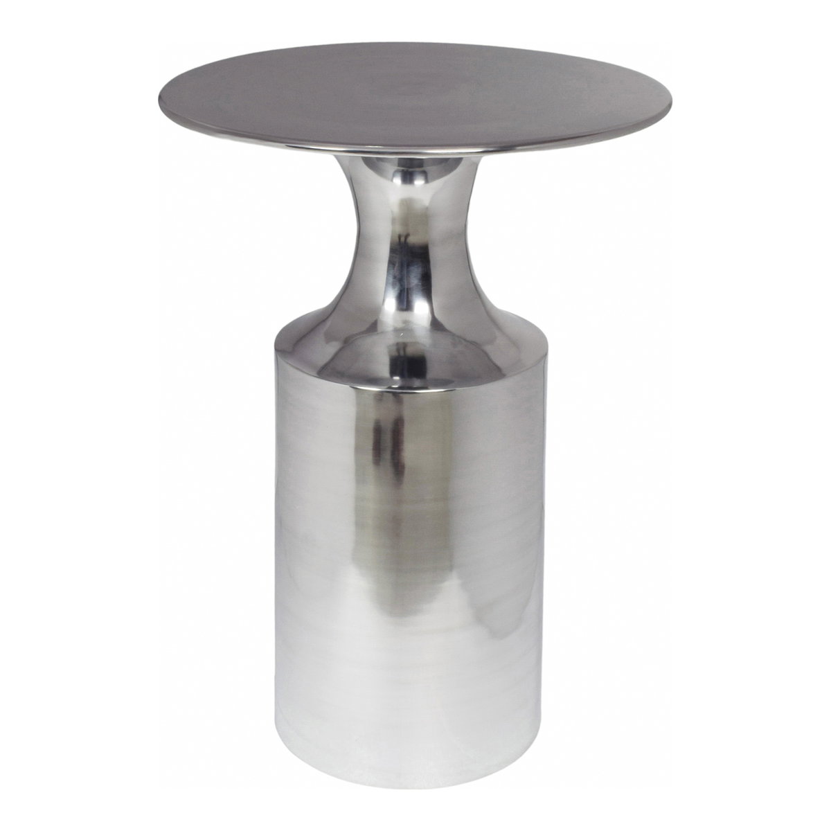 Rassa Accent Table Polished Silver, Side & End Table by Moe's Home, 14.5" width x 21" height x 14.5" depth View 2