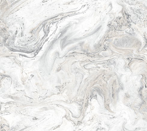 Oil & Marble White & Grey Peel & Stick Wallpaper