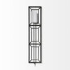 Noah 12.2x55 Black Metal with White Fabric Shade Rectangular Wall Sconce, by Mercana, 12.2" length x 7" width x 55" height thumbnail 4