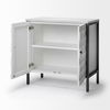 Savannah White Fir Veneer with Gray Metal 2-Door Accent Cabinet, Cabinets & Chest by Mercana, 31.5" length x 15.75" width x 31.5" height thumbnail 7