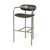 Parker Brown Faux Leather Seat Gold Metal Bar Stool thumbnail 0