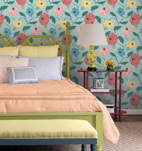 Jungle Garden Sky Blue Peel & Stick Wallpaper