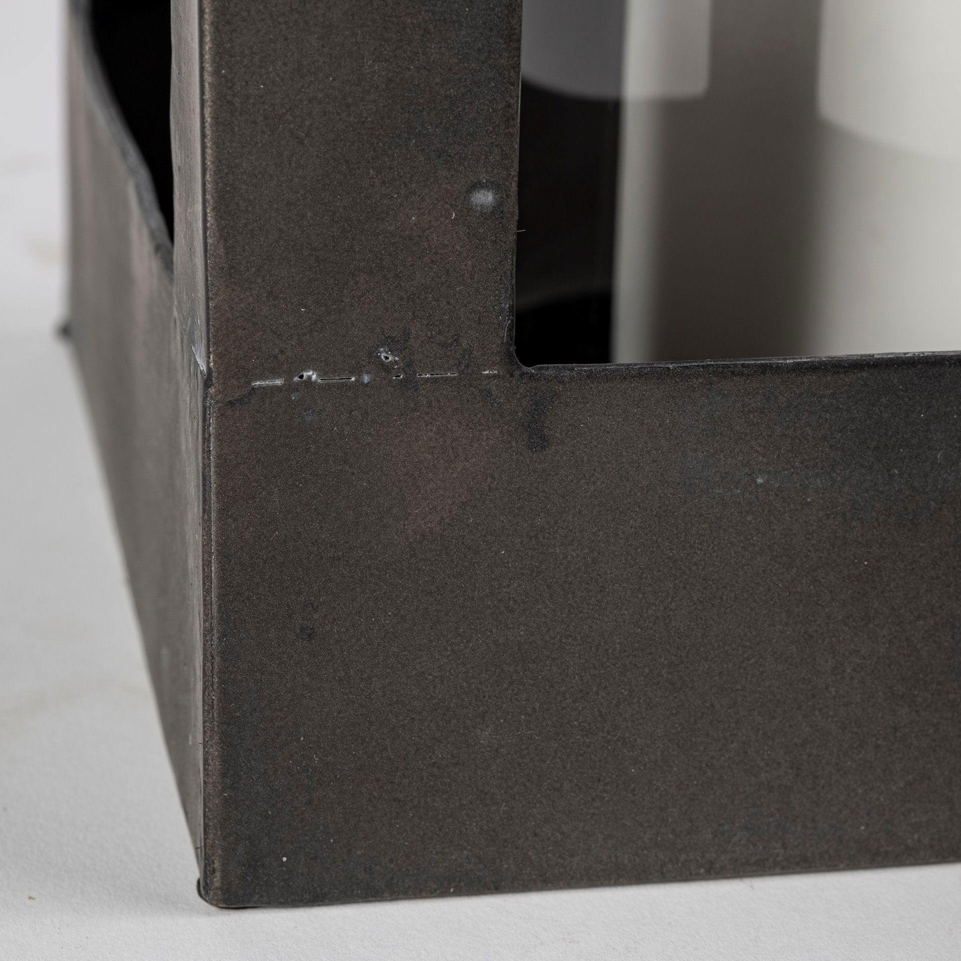 Ina Tall Charcoal Metal Candle Holder Lantern, Lighting by Mercana, 9.45" length x 9.45" width x 33.86" height View 9