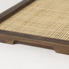 Silas Cane and Medium Brown Wood Rectangular Tray thumbnail 5