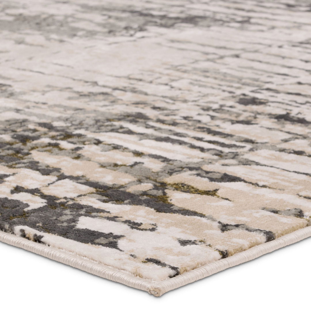 Jaipur Living Season CMB05 Handmade Solid Cream and Blue Area Rug (6'x9') large image 