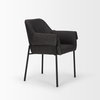 Brently Curved Back Dining Arm Chair | Gray Fabric with Metal, Dining Chair by Mercana, 24.5" length x 29.5" width x 32.5" height thumbnail 11